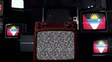 Antigua, Barbuda ve Eski TV bayrağı. 