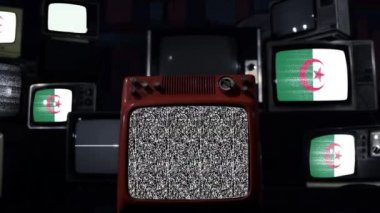 Cezayir ve Vintage Televizyon Bayrağı.