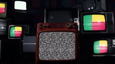 Benin ve Retro Televizyonlarının Ulusal Bayrağı. 