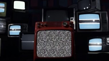Botswana Ulusal Bayrağı ve Vintage Televizyonları. 