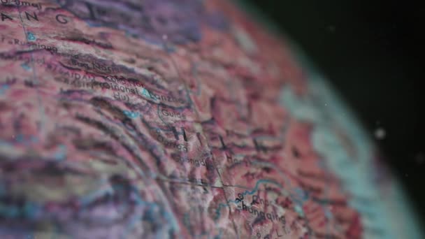 Mapa Číny Mapě Staré Země Detailní Záběr Přiblížit — Stock video