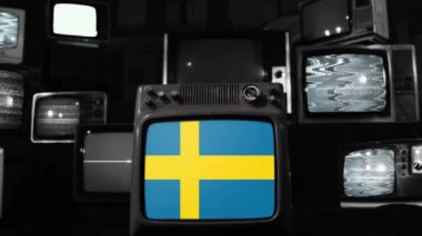 İsveç ve Retro Televizyonlar Bayrağı. 