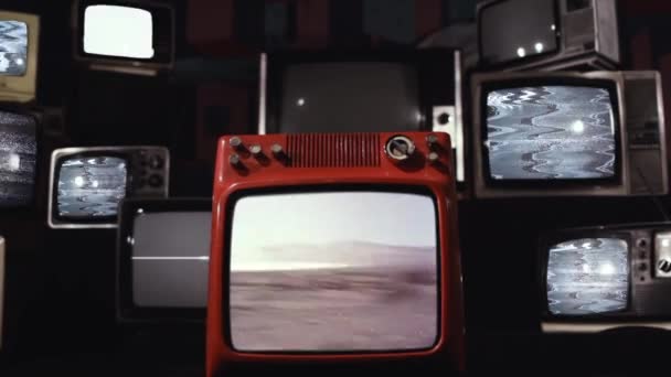 Nucleaire Bom Retro Televisies Public Domain Beelden Van Het Amerikaanse — Stockvideo