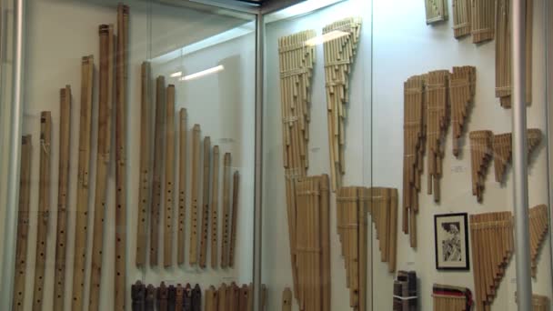 Andean Instruments Museum Paz Bolivia — Stok Video