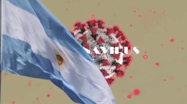 Arjantin ve COVID-19 bayrağı. Coronavirus Küresel Salgın Konsepti.  