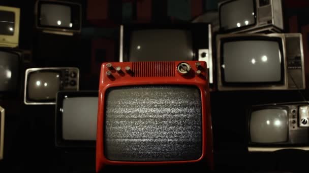 Sardunya Bayrağı Talya Bölgesi Vintage Televizyonları — Stok video