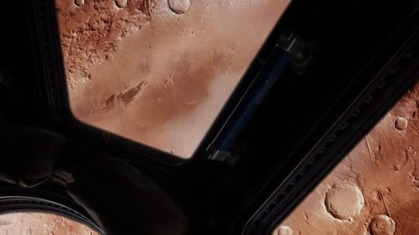 Uzay Stasyonu Mars Gezegeni Üzerinde Uçuyor Nasa Tarafından Desteklenen Videonun — Stok video