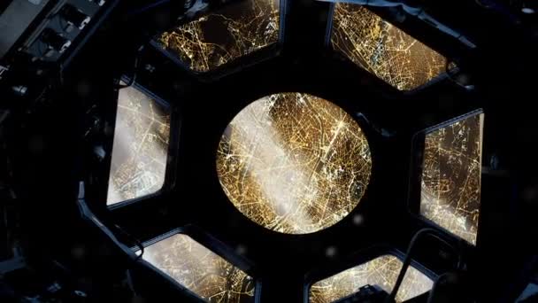 Місто Паріс Франсі Вночі Дивлячись Космосу Елементи Цього Відео Обладнані — стокове відео