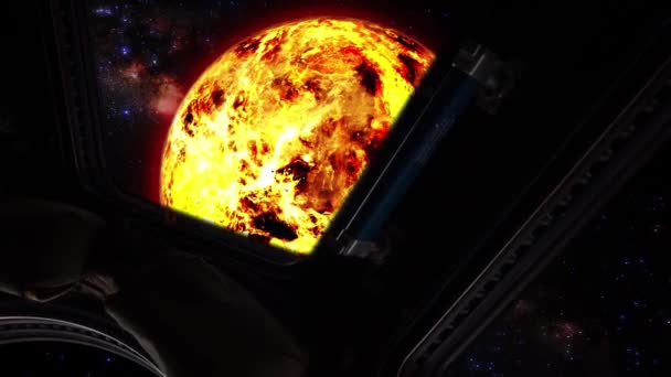 Parlak Güneş Bir Uzay Gemisinden Görüldüğü Gibi Nasa Tarafından Desteklenen — Stok video