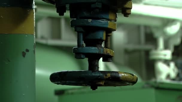 Válvulas Tubos Sala Máquinas Rebocador — Vídeo de Stock