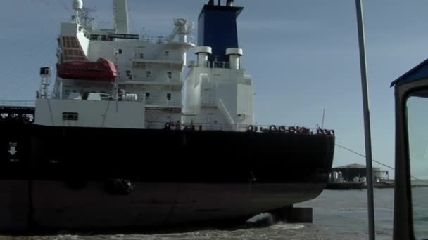 Barco Rebocador Navio Carga Porto Buenos Aires Argentina — Vídeo de Stock