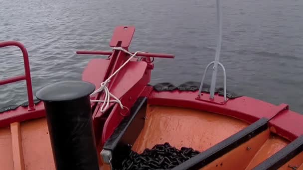 Veduta Dell Arco Una Vecchia Nave Pesca Vicino Mar Del — Video Stock