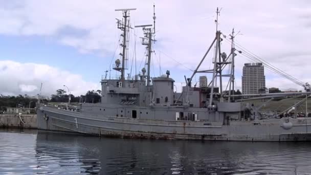 Viejo Barco Oxidado Retirado Ara Comandante General Irigoyen Armada Argentina — Vídeos de Stock