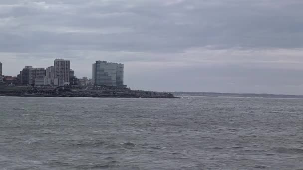 Vista Panorámica Mar Del Plata Mar Argentino Provincia Buenos Aires — Vídeo de stock