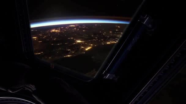 Lever Soleil Dans Espace Depuis Coupole Station Spatiale Internationale Eléments — Video