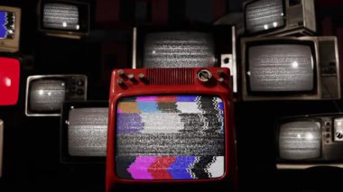 4K 'da istiflenmiş Retro TV' lerde Navarre bayrağı