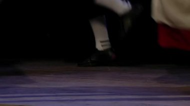 Trelew, Arjantin - 20 Mart 2015: Galler Halk Dansları Sahne, Geleneksel Performans, Trelew, Patagonya