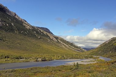 Alaskan ıssızlık nehirde uzaktan