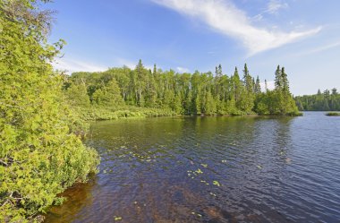 North Woods gölde bir sessiz Cove