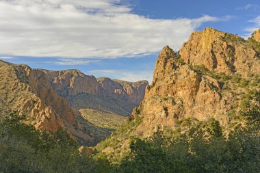 Teksas 'taki Big Bend Ulusal Parkı' nın Chisos Dağları 'ndaki Çöl Dağlarına Uzak Görüş