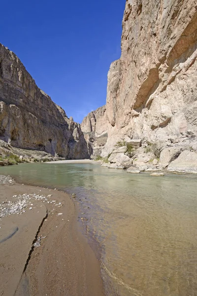 Rio Grande River Heading Narrow Boquillas Canyon Big Bend National — Stock Photo, Image