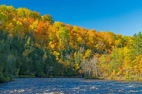 Herfst Kleuren Boven Menominee Rivier Noord Michigan — Stockfoto