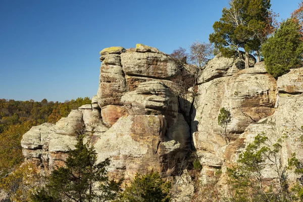 Eroded Colorful Sandstone Bluffs Een Zonnige Dag Tuin Van Goden — Stockfoto