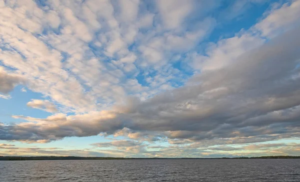 Stratus Cloud Panorama Evening Saganaga Lake Boundary Waters Minnesota — Stock Photo, Image