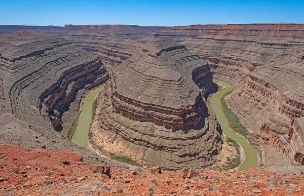 Dramatic River Channel Rocks Goosenecks State Park Utah — Stock Photo, Image