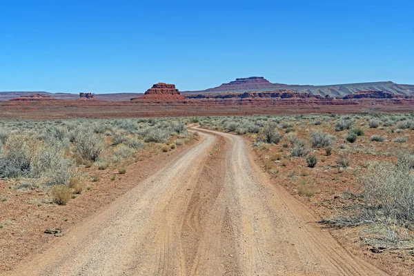 Estrada Sujeira País Das Rochas Vermelhas Vale Dos Deuses Utah — Fotografia de Stock
