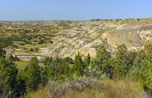 Badlands Panorama on a Summer Day — Stock Photo, Image