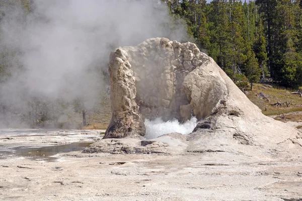 Cono calcareo di un geyser attivo — Foto Stock