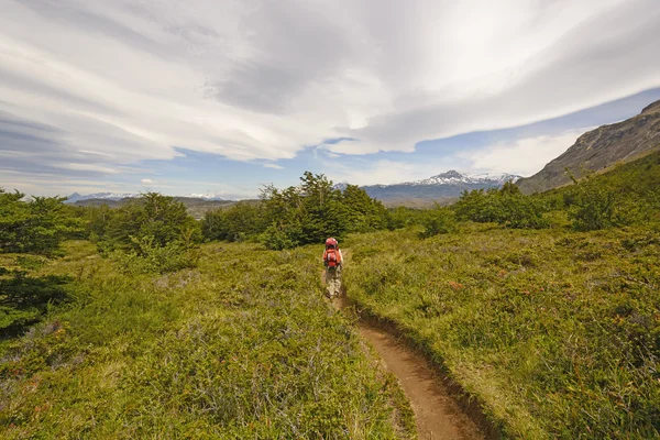 Wandelen in de Patagonische hooglanden — Stockfoto