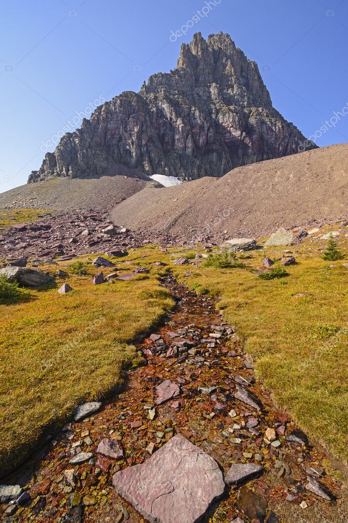 Alpine Stream Below A Isolated Peak Stock P O Alpine Stream Below A Isolated Peak Stock P O