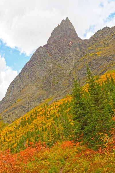 Fall Colors Beneath a Dramatic Peak — Stock Photo, Image