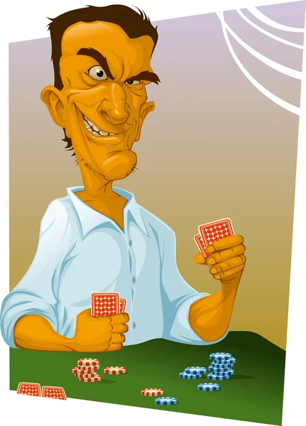 Joueur à la table de poker — Image vectorielle