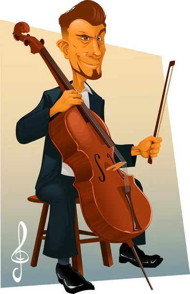 Músico com violoncelo — Vetor de Stock