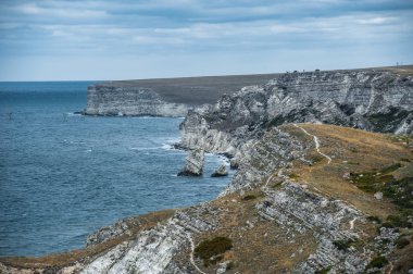 Deniz kıyısında. Tarhankut, Dzhangul Ukrayna Kırım Yazı