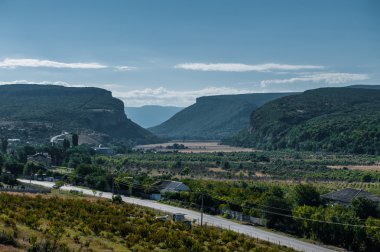 Dağ manzarası, Vadisi hayaletler, çim, kayalar, Kırım'da Trekking