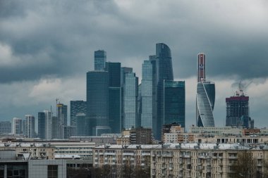 MOSCOW, RUSSIA - 21 Nisan 2021: Moskova Şehri Görünümü