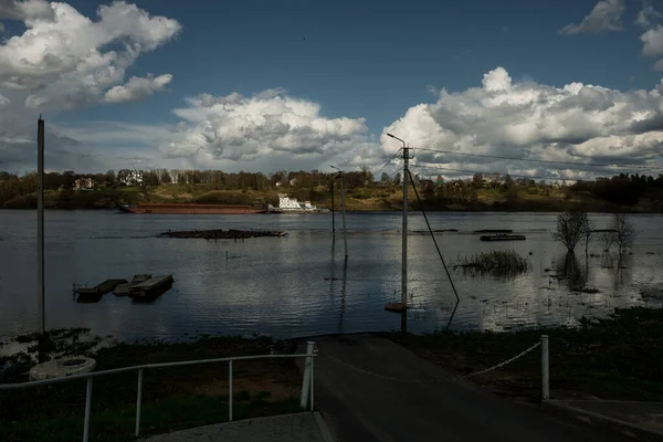 Utsläpp Floden Volka Tutajev Regionen Jaroslavl — Stockfoto