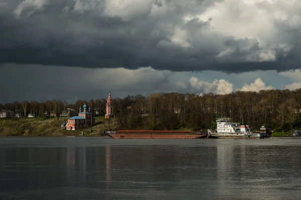 Tumpahan Sungai Volka Tutaev Wilayah Yaroslavl — Stok Foto