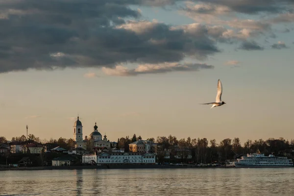 Pôr Sol Mushkin Rio Volga — Fotografia de Stock