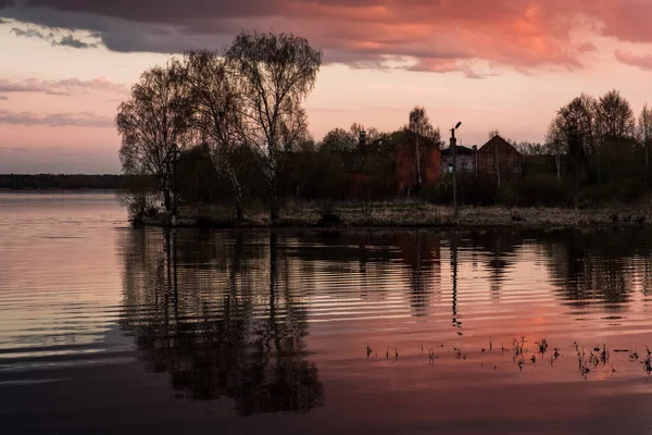 Sunset Volga River Myshkin — Stock Photo, Image