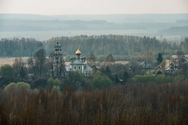 Blick Von Oben Auf Die Kirche Sergius Dorf Debolovskoye — Stockfoto