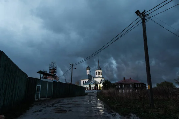 Iglesia San Nicolás Podzerye Rostov Después Puesta Del Sol —  Fotos de Stock