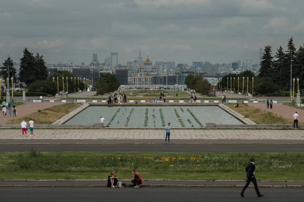 Москва Росія 2021 Вид Москву Головного Будинку Московського Державного Університету — стокове фото