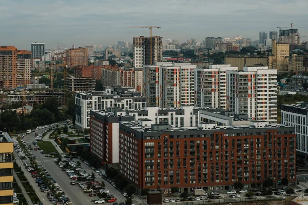 Novosibirsk 'in sabah manzarası yukarıdan.