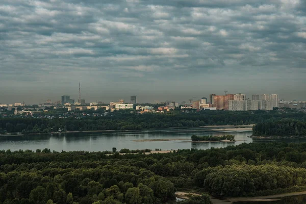 Morgonbild Novosibirsk Ovanifrån — Stockfoto