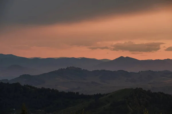 Vista Pôr Sol Das Montanhas Partir Convés Observação Monte Tugaya — Fotografia de Stock